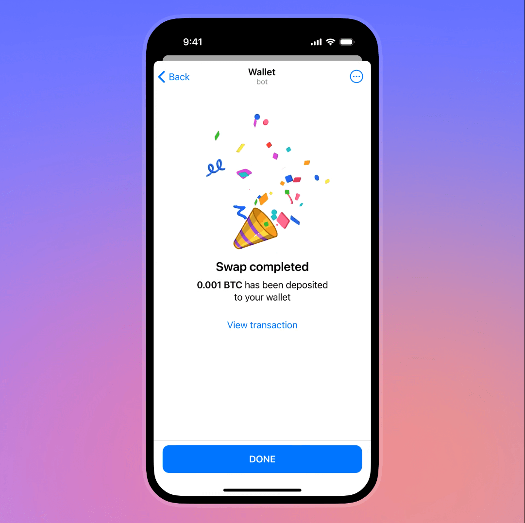 В боте Wallet в Telegram теперь можно покупать, выводить и обменивать биткоины